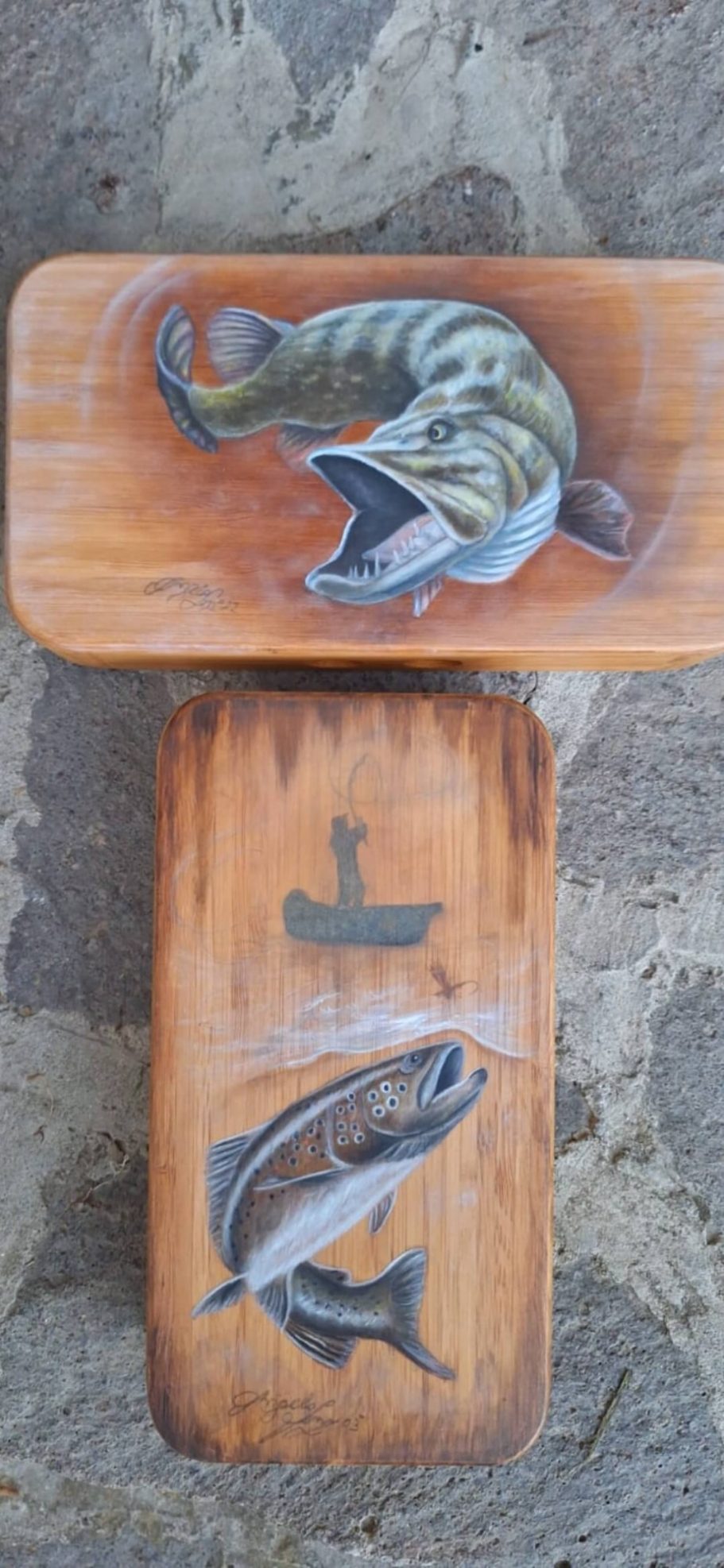 Hecht und Bachforelle